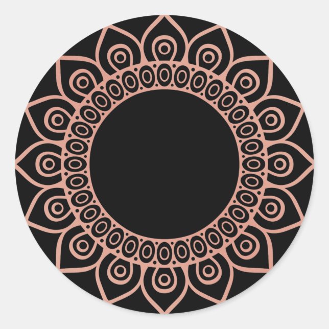 Blank elegante boho colorido mandala pegatina (Anverso)