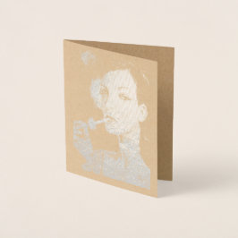 Blank - Mujer fumadora en tarjeta de Relieve metal
