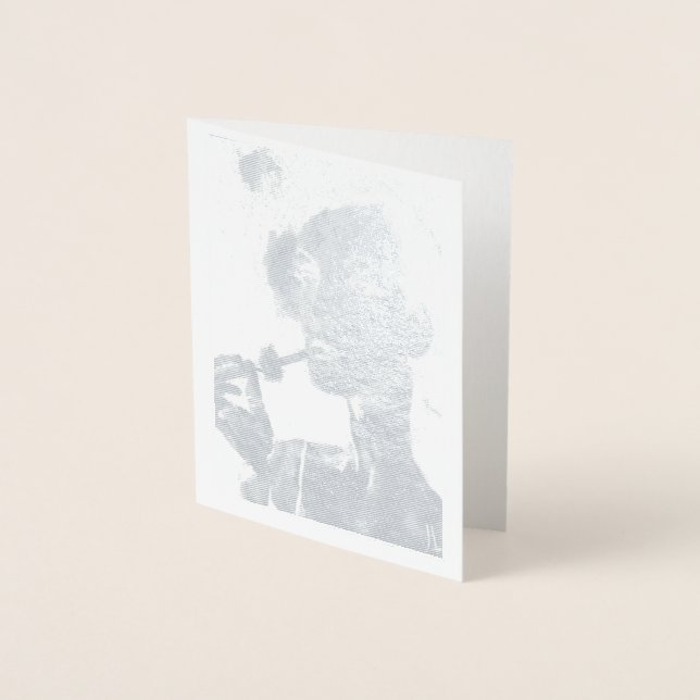 Blank - Mujer fumadora en tarjeta de Relieve metal (Anverso)