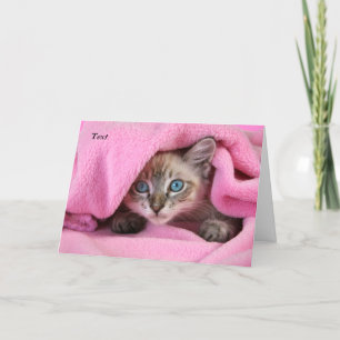 Blankie rosado que piensa en usted tarjeta del