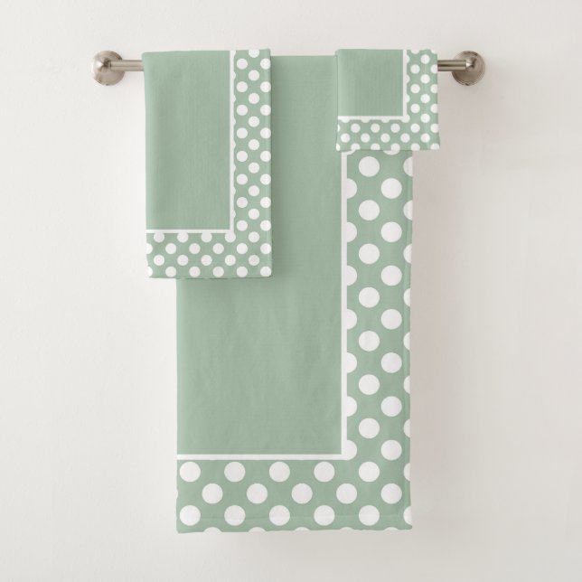 Blanquecino Bonito Sage Green Polka Dot White (In situ)