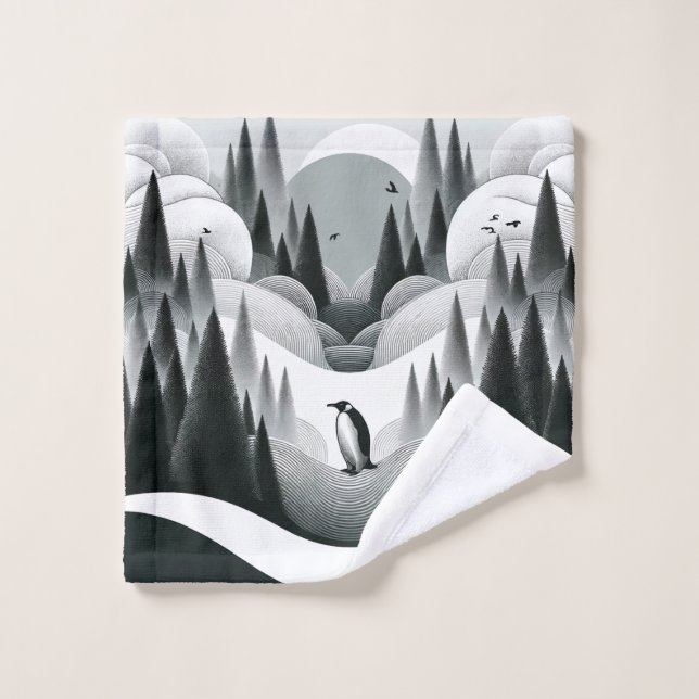 Blanquecino gris Humo blanco Colinas de árboles Ol (Toallita)