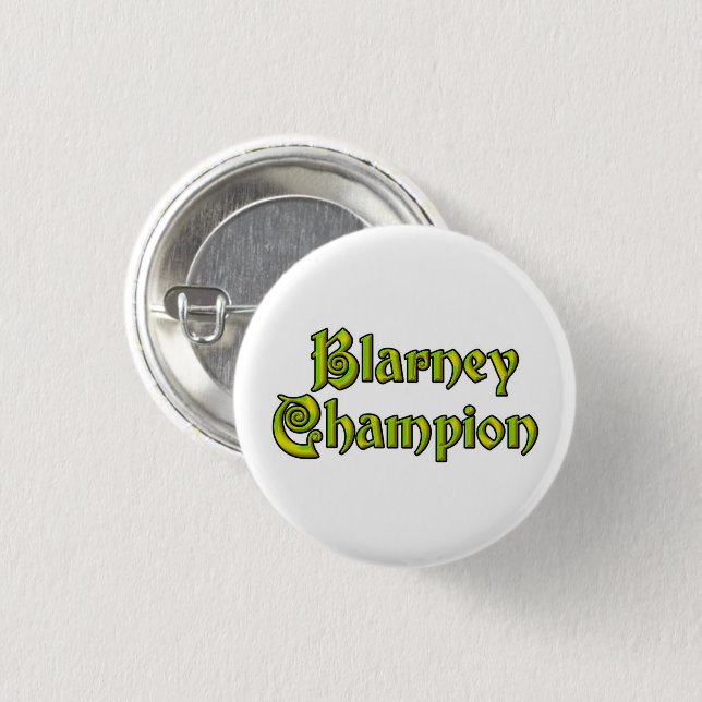 Blarney Champion blanco botón pequeño (Anverso y reverso)