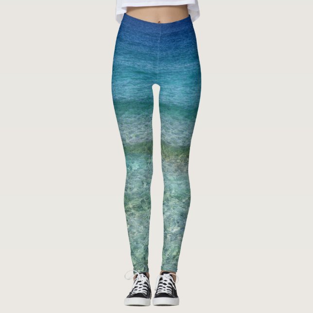 blaue moderne Leggings mit Meer (Anverso)