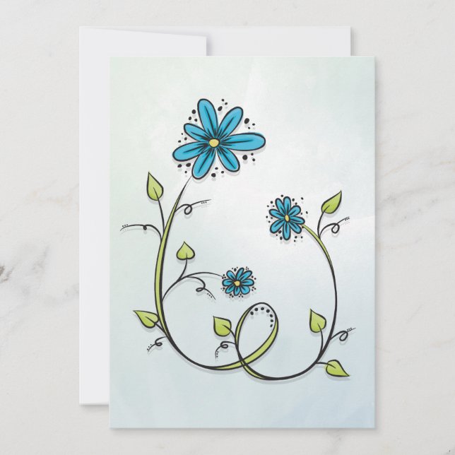 Blauwe bloemen illustratie (Anverso)