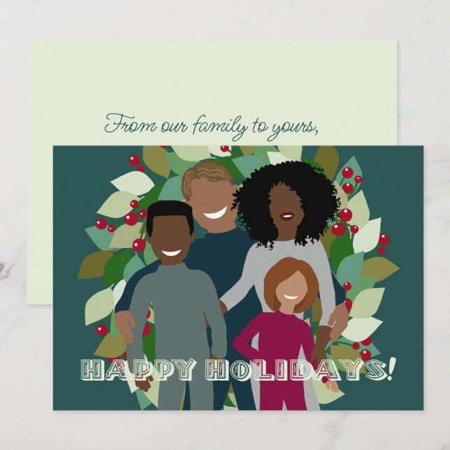 Blended Family Holiday Berries Wreath (Anverso / Reverso)