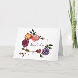 Blessed Beltane Rosas tarjeta de felicitación dobl