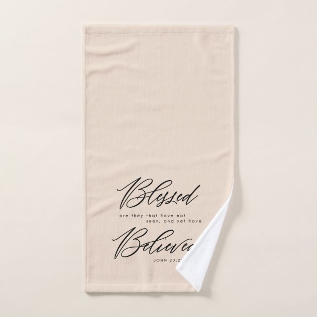 Blessed Bible Verse John 20:29 Christian (Toalla de mano)