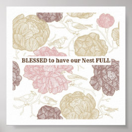 Blessed Bird Nest Art Poster Decoración Pared