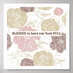 Blessed Bird Nest Art Poster Decoración Pared