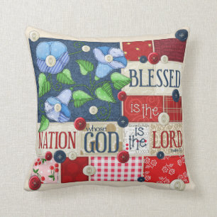"Blessed es Cojín decorativo de la escritura de l