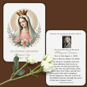 Blessed Mary Católica Funeral Memorial Tarjeta San