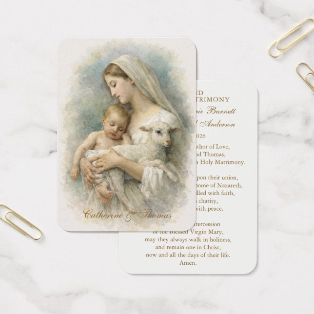Blessed Mother Child Lamb Catholic Wedding Prayer (Oficina)
