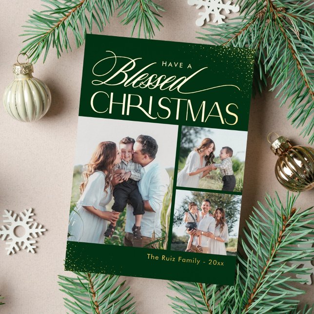 Blessed Navidades REAL RELIEVE METALIZADO Tarjeta  (Subido por el creador)