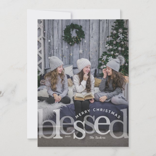 Blessed Overlay Photo Navidad Card (Anverso)