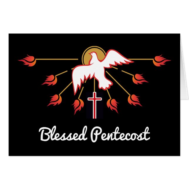 Blessed Pentecost with Scripture Acts 2 (Anverso (Horizontal))