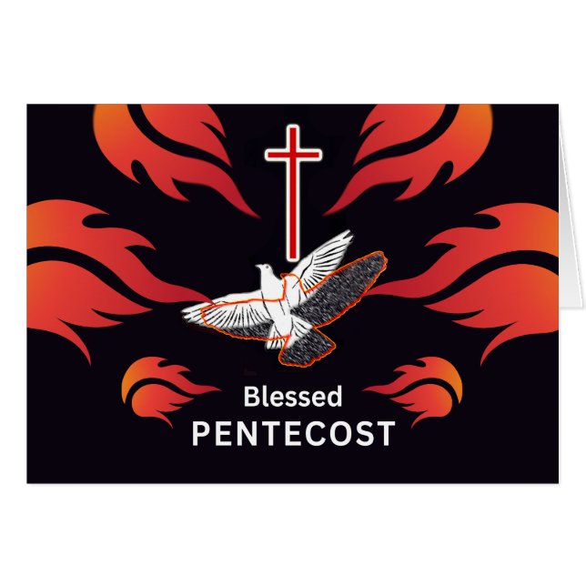 Blessed Pentecost with Scripture Acts 2 (Anverso (Horizontal))