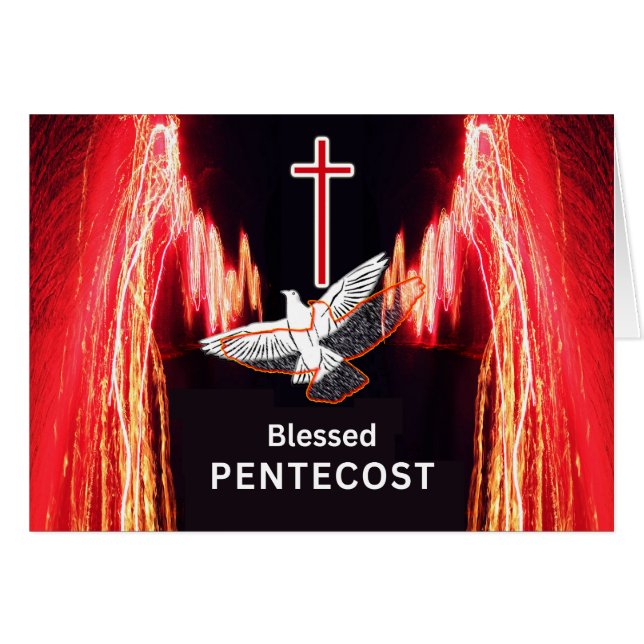 Blessed Pentecost with Scripture Acts 2 (Anverso (Horizontal))