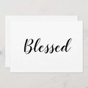 Blessed script blanco negro lindo tarjeta de agrad