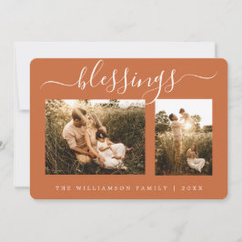 Blessings 2 Photo Template Navidad Tarjeta de vaca
