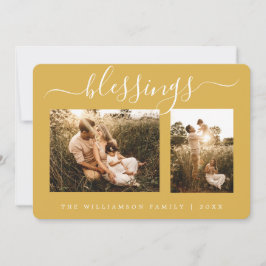 Blessings 2 Photo Template Navidad Tarjeta de vaca