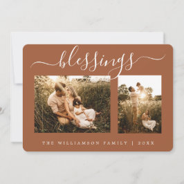 Blessings 2 Photo Template Navidad Tarjeta de vaca