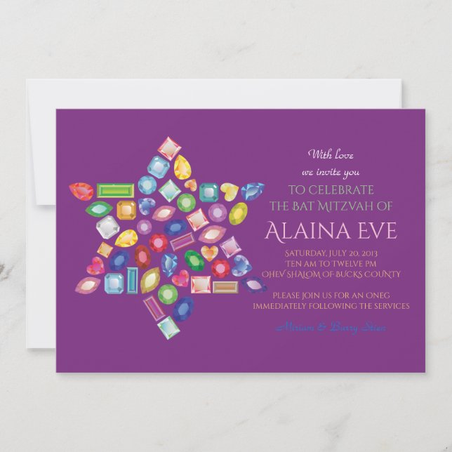 BLING BLING Bat Mitzvah Invitación (Anverso)