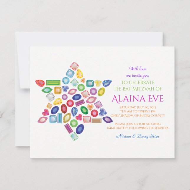BLING BLING Bat Mitzvah Invitación (Anverso)