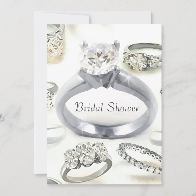 Bling Rings Bridal Shower Invitación (Anverso)