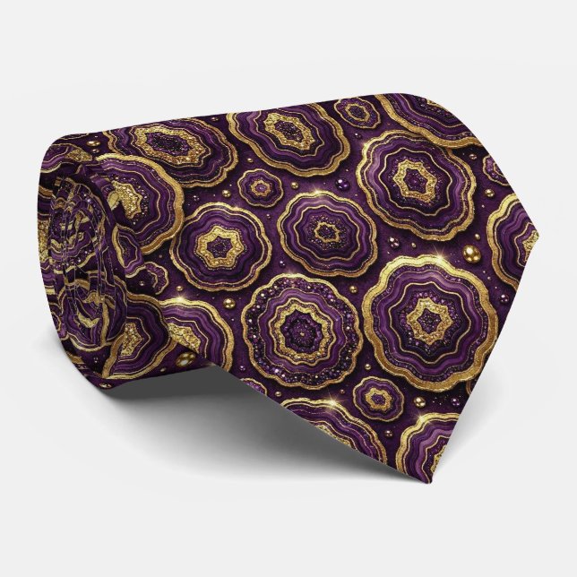 Bling & Sparkle | Deep Plum + Corbata de Geoda de  (Enrollado)