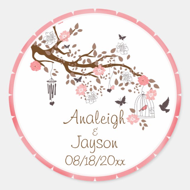 Bliss Bodas Sellos para sobres o Pegatinas a favor (Anverso)