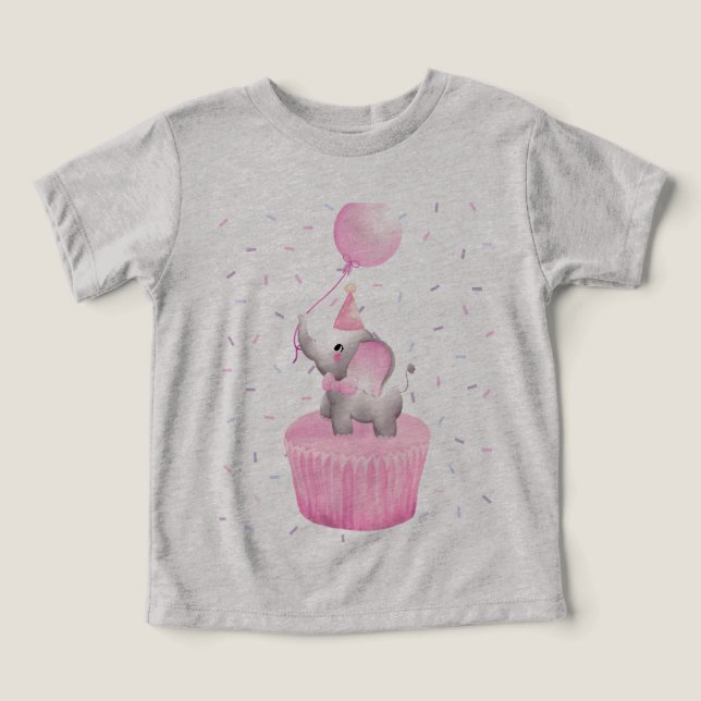 Bliss de cumpleaños: Elefante con tarta de globo (Diseño delantero )