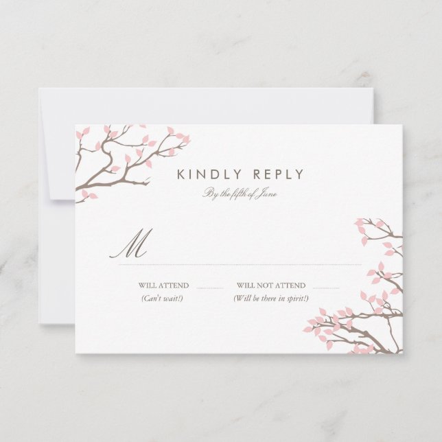 Blissful Branches Wedding RSVP (Anverso)