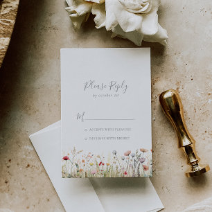Blissful Colorful Boho Wildflower RSVP