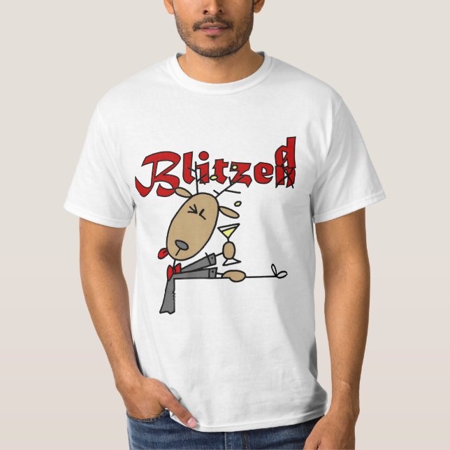Blitzen Reindeer es camiseta de Navidades Blitzed (Anverso)
