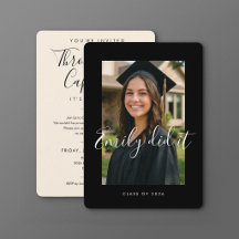 BLK & CREAM 2026 | Invitación de Graduación con Fo