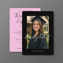 BLK & PINK 2026 | Invitación de Graduación con Fot