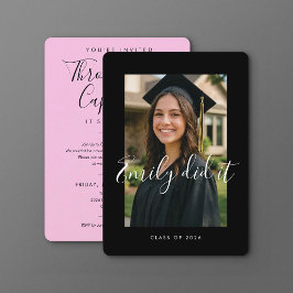 BLK & PINK 2026 | Invitación de Graduación con Fot