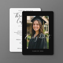 BLK & WHT 2026 | Invitación de Graduación con Foto