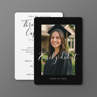 BLK & WHT 2026 | Invitación de Graduación con Foto