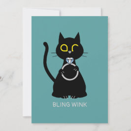 BLK WINK Funny Cat Propuesta Tarjeta de saludo