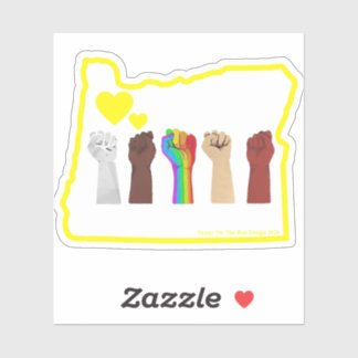 BLM + Igualdad - Pegatina de Oregon transparente