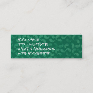 Blobs verdes claros sobre la tarjeta de visita ver