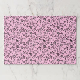 Bloc De Hojas 25 Hojas Abejas Abejas Floral Pastel Rosa Envuelto