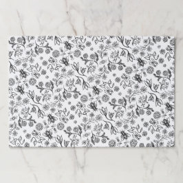 Bloc De Hojas 25 hojas Abejas miel Abejas Floral Negro y Blanco