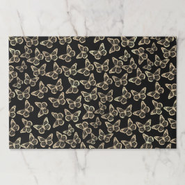Bloc De Hojas 25 hojas Black Gold Butterfly Business Gift Wrap