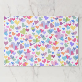 Bloc De Hojas 25 Hojas Cutas y Coloridas Corazones Pastel Envolv