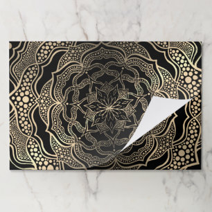 Bloc De Hojas 25 Hojas Mandala Black And Gold Business Wrapping