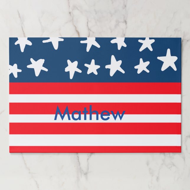 Bloc De Hojas 4 de julio Día de la Independencia añadir el nombr (Anverso)