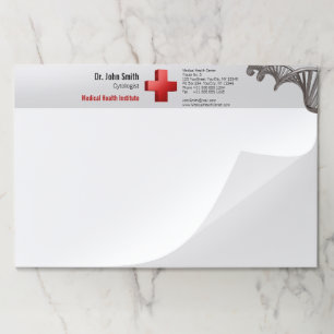 Bloc De Hojas ADN cruzado de símbolo 3D médico profesional